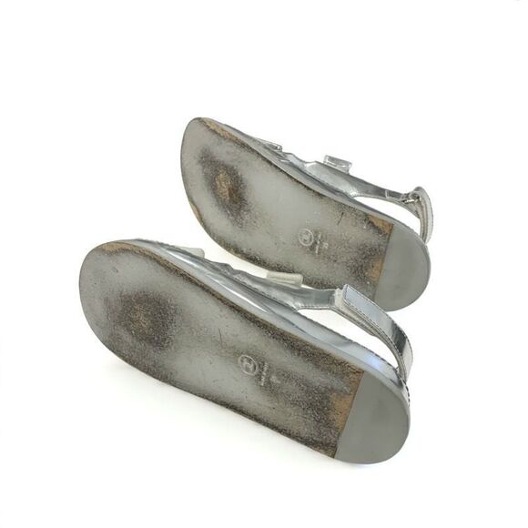 Chanel Sandals Shoes Leather Silver Coco Mark Velcro - Picture 6 of 10